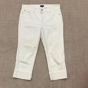 NYDJ Cream Cropped Cuffed Jeans